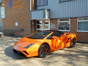 orange car in the sun